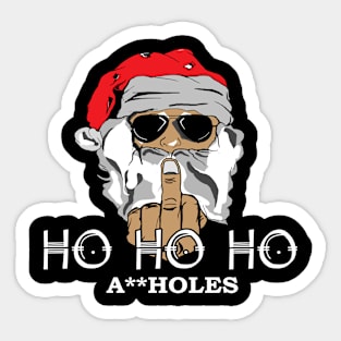 Rude Funny Santa Ugly Sweater Sticker